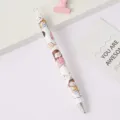 Süßes Cartoon-Mädchen und Katze Gelstift, kawaii Druckkugelschreiber für Schüler und Büro. - Leinen-Meatball-Mädchen (Weiß)