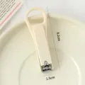 Tagliaunghie portatile a tinta unita, strumento per manicure beige minimalista per uso quotidiano. - Tagliaunghie Singolo (Sfuso) / Bianco avorio