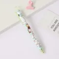 Süßes Cartoon Mädchen Muster Druck Gelstift, Schüler grüne ästhetische Kugelschreiber. - Leinen-Meatball-Mädchen (Grün)