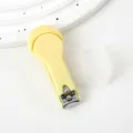 Grazioso tagliaunghie macaron portatile antispruzzo con custodia protettiva pratica - Giallo