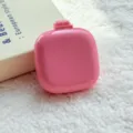 Mini brosse a coussin d air pliante rose portable miroir de maquillage mignon voyage - Peigne à Coussin d'Air Carré / Sac OPP / Rose rouge