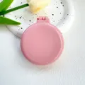 Cute pink mini portable foldable hairbrush with mirror, compact air cushion comb. - New Pink (Matching Cushion & Shell Color)