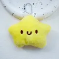 Llavero de peluche de estrella amarilla lindo, colgante de bolso de dibujos animados, dije de mochila. - Estrellas de Peluche / Blanco