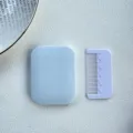 2-in-1 Klapp-Schminkspiegel mit Kamm tragbarer Taschenspiegel für Reise und Alltag - Einzelverpackung / Blau (Kleiner quadratischer Spiegel & Kamm)