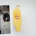 Klappbare Haarbürste mit Cartoon-Bär, tragbare Entwirrungsbürste für Kinder und Mädchen. - Herz Latzhose Bär Stil