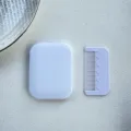 Portable folding makeup mirror and comb set, compact travel pocket mirror for daily use. - White (Small Square Mirror & Comb)