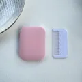 Tragbares 2-in-1 Klapp-Make-up-Spiegel und Mini-Kamm Set für Reise und Wohnheim tragbar. - Einzelverpackung / Rosa kleiner quadratischer Spiegel & Kamm