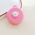 Schöne klappbare Haarbürste mit Spiegel, tragbarer rosa Kompaktkamm für Damen und Kinder. - Ein Hund / Rosa