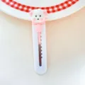 Cuchillo utilitario de perrito lindo estético, cortador portátil crema para manualidades. - Perrito con asa blanca y rosa