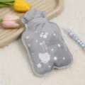 Soft plush hot water bottle with cute cat design, warm hand winter essential cozy cozy. - Velvet Style - Sakura Cat / 17*11cm Small Size