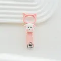 Cute pink cartoon dog nail clipper with cat ear handle, portable manicure grooming tool variant. - Cat Style / Pink Puppy