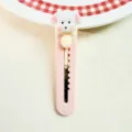 Cute cuchillo utilitario perrito rosa portátil para scrapbooking y apertura de paquetes. - Perrito con asa rosa y amarilla