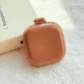 Mini draagbare opvouwbare haarborstel in karamelbruin, compacte reiszakspiegel kam. - Bruin