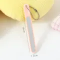 Candy-color mini nail file with chain, portable manicure sanding and polishing tool for home use - Bead Chain Style / Individual Packaging / Pink