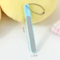 Portable candy-colored mini nail file with chain, compact size for easy daily manicure care. - Bead Chain Style / Individual Packaging / Blue