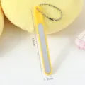 Candy color nail file with bead chain, yellow handle and abrasive surface for manicure. - Bead Chain Style / Individual Packaging / Yellow