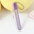 Candy color nail file with bead chain portable manicure buffing tool for home daily nail care. - Bead Chain Style / Individual Packaging / Deep purple
