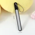 Black nail file with bead chain 10cm portable manicure tool for nail care and shaping. - Bead Chain Style / Individual Packaging / Black