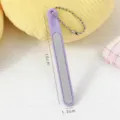 Candy color nail file with ball chain, portable manicure sanding tool 10cm length. - Bead Chain Style / Individual Packaging / Light Purple