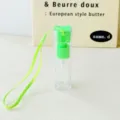 Portable 10ml candy color spray bottle with lanyard, clear plastic mini refillable atomizer. - Cord Bracelet Style / 10ML / Translucent Green