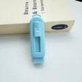 Macaron blauwe push-pull gum, schattige studenten schrijfwaren benodigdheden, draagbare gum - Blauw