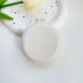 Compact portable folding hair brush with mirror, mini travel pocket air cushion comb beige. - Off White