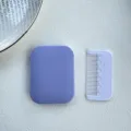 Tragbarer klappbarer Schminkspiegel und Kamm Set, Mini Tasche Kosmetikspiegel für Reise. - Einzelverpackung / Lila kleiner quadratischer Spiegel & Kamm