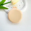 Portable folding air cushion comb mini travel mirror hair brush cute candy color design. - Beige