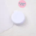 Portable mini folding white cushion comb and mirror, compact daily travel hair styling tool. - Cream White