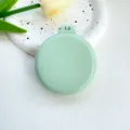Portable folding pocket hair brush with mirror mini round travel comb for women hair care - New Green (Matching Cushion & Shell Color)
