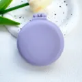 Portable purple foldable hair brush mirror, mini compact round travel cushion comb for daily use. - New Purple (Matching Cushion & Shell Color)