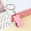Mini rosa Tacker Schlüsselanhänger, tragbarer süßer Schüler Schreibwaren Hefter für Büro. - Quadratisches Oberteil / Mit Schlüsselanhänger / Rosa