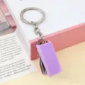 Mini Tacker Schlüsselanhänger tragbar niedlich Büro Schreibwaren Heftgerät lila - Quadratisches Oberteil / Mit Schlüsselanhänger / Lila