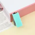 Süßer bonbonfarbener Mini-Heftapparat tragbares Büro Schreibwaren Heftgerät hellgrün - Quadratisches Oberteil / Ohne Schlüsselanhänger / Grün