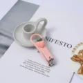 Cute cartoon peach folding nail clipper portable manicure tool for daily home use pink - Peach