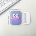 Ensemble de miroir de maquillage et peigne pliable à grand bouche de dessin animé mignon et pratique. - Grosse bouche violette carrée