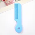 Candy color mini portable pocket comb for girls, cute baby hair comb with heart hole. - Blue