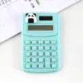 Schattige mintgroene mini calculator met panda decor draagbare kantoor rekenmachine - Stijl C