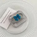 Transparante contactlenzen etui draagbare schattige strik contactlenzen reis doos set. - Groene Strik