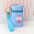 Mini Silikon Eimer Tasche niedliche Cupcake Münzbeutel Schlüsselanhänger Kopfhörer Tasche - Blaues Dessert