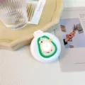 Portable folding hair brush and makeup mirror with cute avocado clock design, compact and travel-friendly. - Avocado
