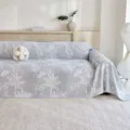 Summer 3-layer gauze palm leaf air blanket breathable skin-friendly sofa cover universal style - 115*70 (Baby Blanket) / Light Gray