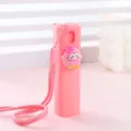 Rosa tragbare nachfüllbare Sprühflasche mit Umhängeband und süßem Pinguin-Anhänger. - Lanyard-Design - kleiner Pinguin / 10ML