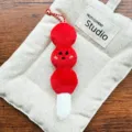 Red dango plush pendant cute cartoon food key chain bag charm fluffy toy accessory - Tanghulu Charm / Red White