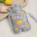 Weicher Plüsch-Wärmflasche mit süßem Orangen-Druck gemütlicher Handwärmer für den Winter zu Hause - Flanell-Modell - Orange / 17*11 cm Klein