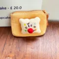 Cute plush toast coin purse, soft stuffed food cartoon wallet key chain bag charm for daily use. - Square Style / Cookie