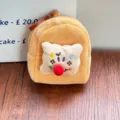 Cute plush toast coin purse keychain with cute cartoon expression and zipper storage pocket. - Mini Backpack Style / Cookie