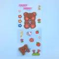 Niedlicher brauner Bär dekorativer transparenter Stickerbogen für Tagebuch und DIY. - Milchtee-Bär