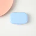Lichtblauwe draagbare contactlensdoos mini kunststof opbergdoos voor dagelijks reizen - Blauw