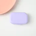 Draagbare paarse contactlenzen doos, mini reis organizer container voor lenzen. - Paars